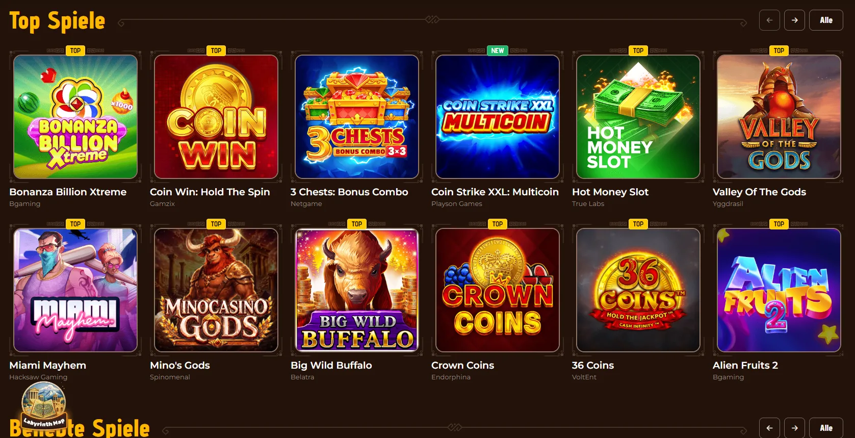 Mino Casino Spiele